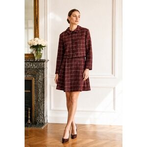 Julia Jordan Metallic Tweed Dress Women 12 Red Academia‎ Clueless Schoolgirl NWT
